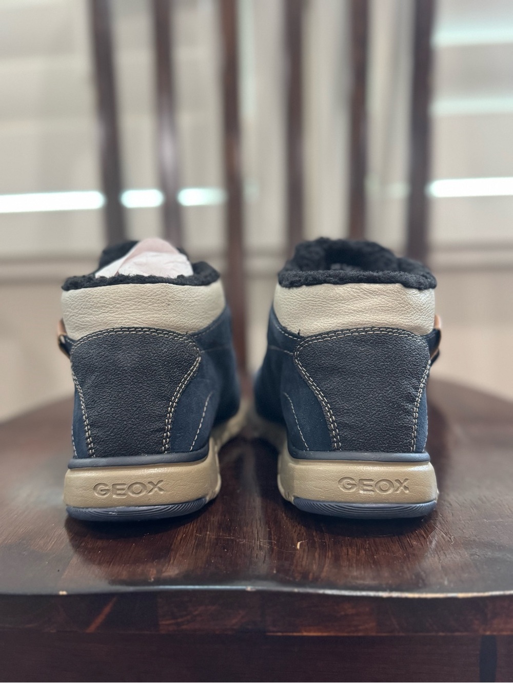 GEOX Kids Navy Suede Lace-Up Casual Shoes - Picture 5 of 7